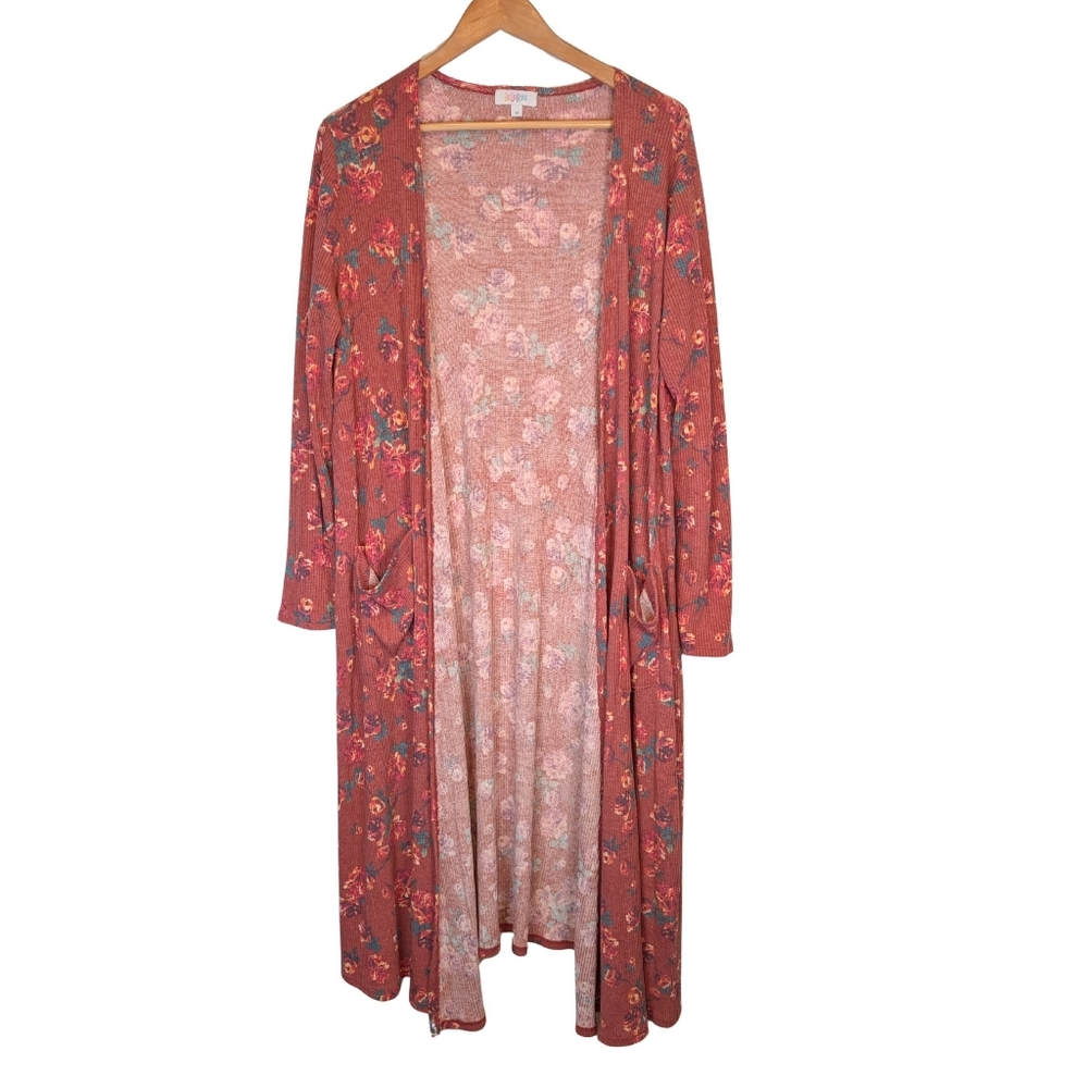 LuLaRoe Women's long cardigan sweater Size Medium Sarah floral